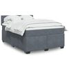 vidaXL Sommier &agrave; lattes de lit et matelas Gris fonc&eacute; 140x200cm Velours