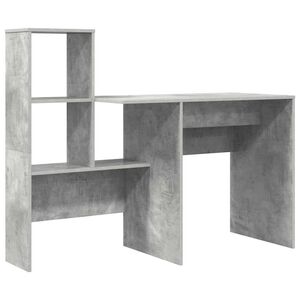 vidaXL Bureau Gris b&eacute;ton Bois d'ing&eacute;nierie 131,5 x 50 x 106,5 cm