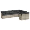 vidaXL Salon de jardin 9 pcs avec coussins gris clair r&eacute;sine tress&eacute;e