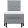 vidaXL Lit &agrave; ressorts avec matelas Gris clair 100 x 200 cm tissu
