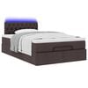 vidaXL Lit ottoman avec matelas marron fonc&eacute; 120x200 cm tissu