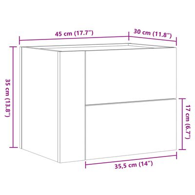 vidaXL Tables de chevet murales 2 pcs blanc 45x30x35 cm