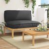 vidaXL Ensemble de Canap&eacute;s Noir 120 x 80 x 69 cm Bois d'Acacia Massif