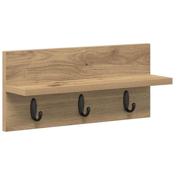 vidaXL Porte-manteau mural Ch&ecirc;ne artisanal 40 x 10,5 x 18 cm