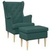 vidaXL Fauteuil avec pouf 2 pc Vert fonc&eacute; Tissu
