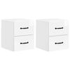 vidaXL Cabinet de chevet mural 2 pcs Blanc brillant 34,5 x 33 x 40 cm