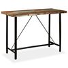 vidaXL Ensemble de bar 7 pcs Bois de r&eacute;cup&eacute;ration Cuir v&eacute;ritable et toile