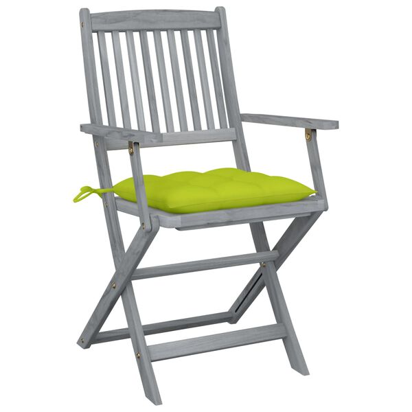 vidaXL Chaises pliables d'ext&eacute;rieur lot de 2 et coussins Bois d'acacia
