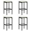 vidaXL Ensemble de bar de jardin avec coussins 5 pcs Noir