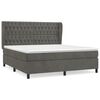 vidaXL Sommier &agrave; lattes de lit et matelas Gris fonc&eacute; 180x200cm Velours