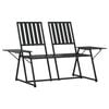vidaXL Banc de jardin 2 places 165 cm Noir Acier