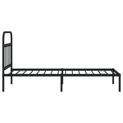 vidaXL Cadre de lit métal sans matelas avec tête de lit noir 100x190cm