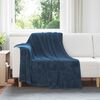 vidaXL Jet&eacute; Bleu marine 150 x 200 cm Toison