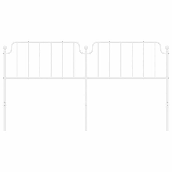 vidaXL T&ecirc;te de lit de remplacement m&eacute;tal blanc 180 cm