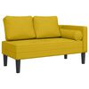 vidaXL Chaise longue avec coussins jaune velours