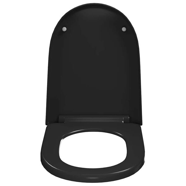vidaXL Abattant WC &agrave; fermeture en douceur Lib&eacute;ration rapide Noir