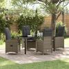 vidaXL Ensemble de salle &agrave; manger pour jardin 5 pcs Gris polyrotin