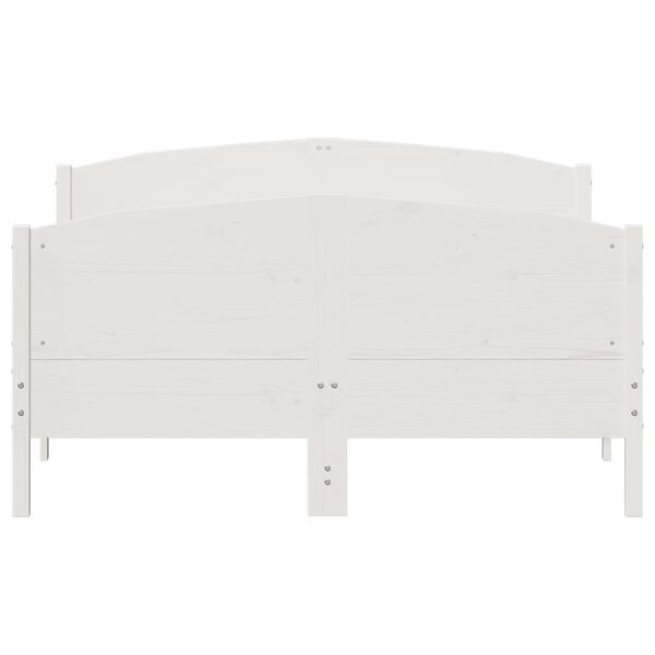 vidaXL Cadre de lit sans matelas blanc 140x200 cm bois de pin massif