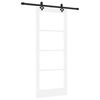 vidaXL Porte coulissante Blanc 83 x 202 cm Bois de pin massif et verre