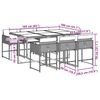 vidaXL Ensemble &agrave; manger de jardin et coussins 7 pcs gris rotin