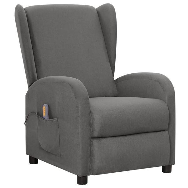 vidaXL Fauteuil de massage Gris clair Tissu