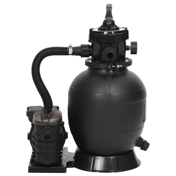 vidaXL Filtre &agrave; sable de piscine avec pr&eacute;filtre noir
