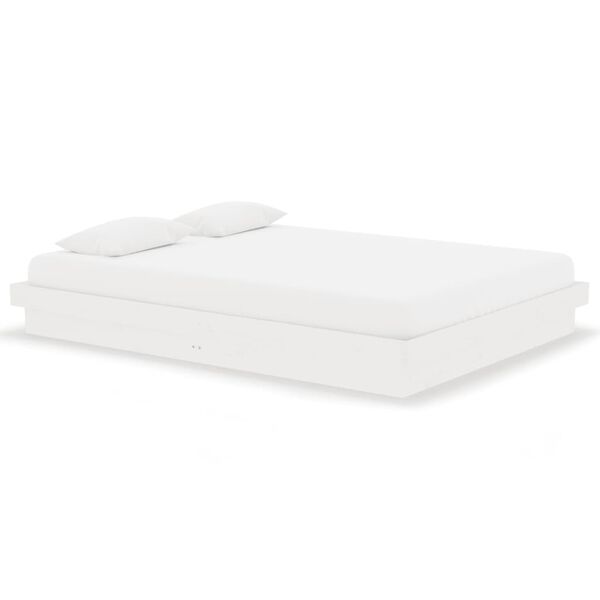 vidaXL Cadre de lit sans matelas blanc bois massif 140x190 cm