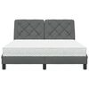 vidaXL Lit avec matelas gris fonc&eacute; 140x190 cm tissu