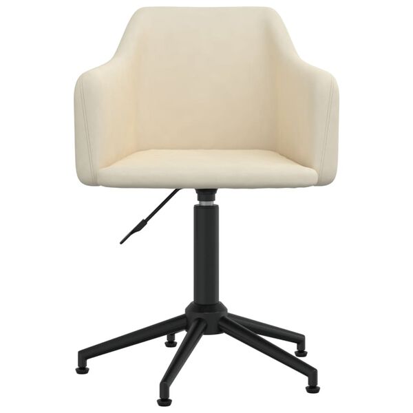 vidaXL Chaise pivotante de salle &agrave; manger Cr&egrave;me Velours