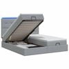 vidaXL Lit coffre avec matelas et LED Gris clair 160 x 200 cm Tissu