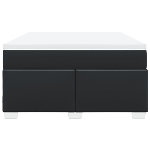 vidaXL Sommier &agrave; lattes de lit avec matelas Noir 140x200 cm Similicuir