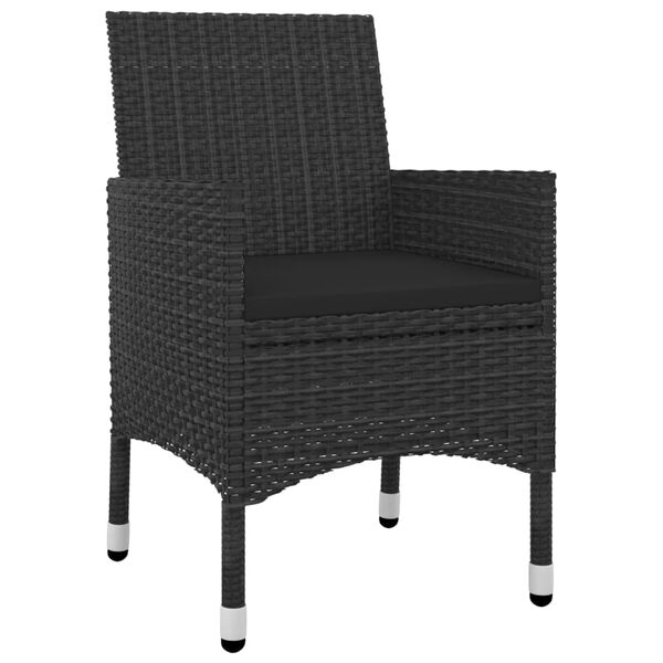 vidaXL Ensemble &agrave; manger de jardin coussins 5 pcs R&eacute;sine tress&eacute;e Verre