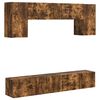 vidaXL Ensemble meuble TV 4 pcs Ch&ecirc;ne fum&eacute; Bois d'ing&eacute;nierie