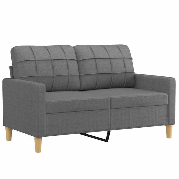 vidaXL Canap&eacute; &agrave; 2 places Gris fonc&eacute; 120 cm Tissu