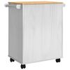 vidaXL Chariot de cuisine Blanc 72,5 x 45 x 80 cm Bois de Pin Massif
