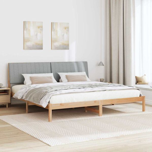 vidaXL Cadre de lit avec t&ecirc;te de lit Marron 200 x 200 cm Pin massif