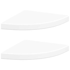 vidaXL &Eacute;tag&egrave;res d'angle flottantes 2 pi&egrave;ces Blanc 35x35x3,8 cm MDF