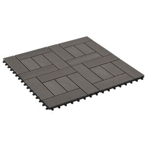 vidaXL Carreau de terrasse 22 pcs Marron fonc&eacute; 30 x 30 cm WPC