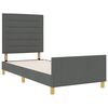 vidaXL Cadre de lit avec t&ecirc;te de lit Gris fonc&eacute; 90 x 200 cm tissu