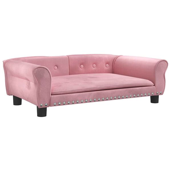 vidaXL Lit pour chien rose 95x55x30 cm velours
