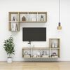vidaXL Armoires murales 2 pcs Blanc et ch&ecirc;ne Sonoma Bois d&rsquo;ing&eacute;nierie