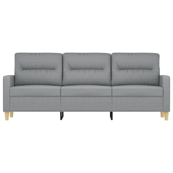 vidaXL Canap&eacute; &agrave; 3 places Gris clair 180 cm Tissu