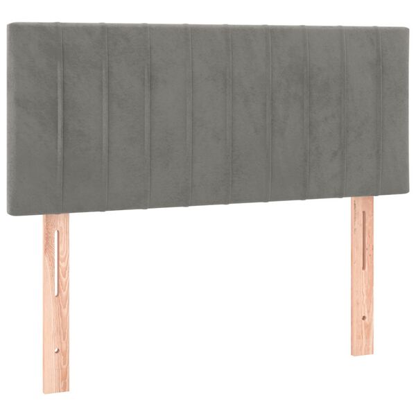 vidaXL T&ecirc;te de lit &agrave; LED Gris clair 90x5x78/88 cm Velours