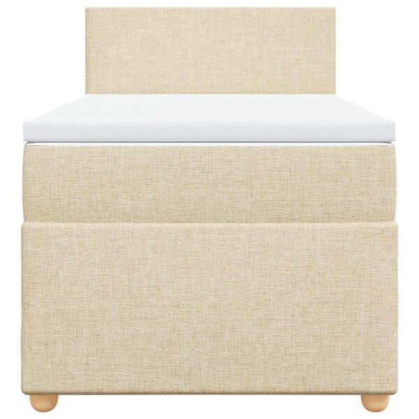 vidaXL Sommier &agrave; lattes de lit avec matelas Cr&egrave;me 80x200 cm Tissu