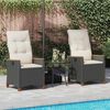 vidaXL Chaise de jardin inclinable Noir et Cr&egrave;me 64 x 57,5 x 112 cm