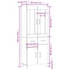 vidaXL Buffet haut Blanc 69,5x34x180 cm Bois d'ingénierie
