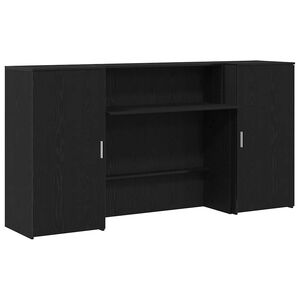 vidaXL Bureau de r&eacute;ception ch&ecirc;ne noir 200x50x103,5cm bois d'ing&eacute;nierie