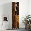 vidaXL Buffet haut Ch&ecirc;ne fum&eacute; 34,5x34x180 cm Bois d'ing&eacute;nierie