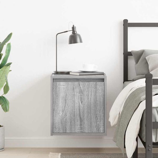 vidaXL Table de chevet murale sonoma gris 38x34x40 cm