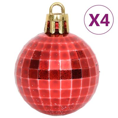 vidaXL Ensemble de boules de Noël 64 pcs Rouge et blanc